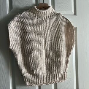 She +‎ Sky Rollneck Turtleneck Knit Tank Cream Size Small 100% Cotton